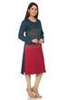 Teal Blue Straight Poly Cotton Kurta image number 2
