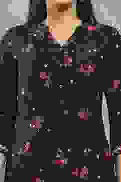 Black Viscose Straight Kurta Pants Set image number 1