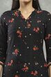 Black Viscose Straight Kurta Pants Set image number 1