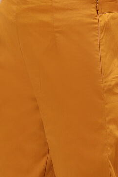 Mustard Art Silk Slim Pants image number 1