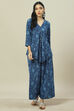 Indigo LIVA Woven Straight Kurta Suit Set image number 6