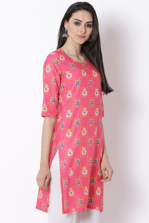 Mint Green Cotton Straight Kurta image number 4