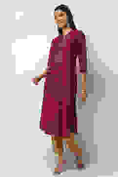 Red Viscose Printed Straight Kurta image number 2