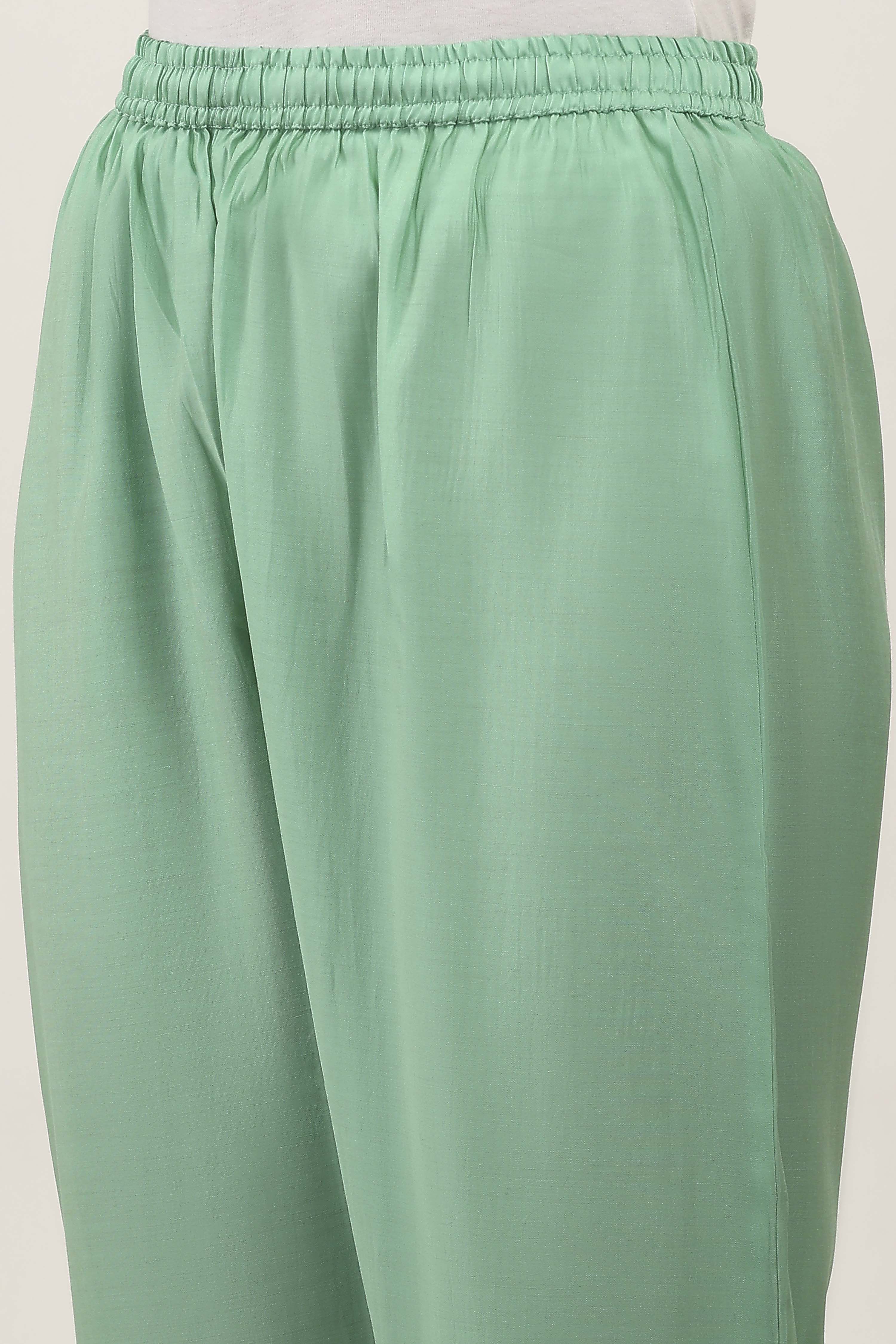 Pink Viscose Polyester Gathered Suit Sets image number 2