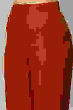 Rust LIVA Straight Printed Kurta Palazzo Suit Set image number 2