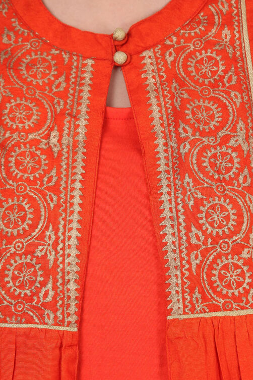 Orange Flared Viscose Indie Top image number 5