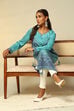 Green Acrylic Printed Straight Kurta image number 0