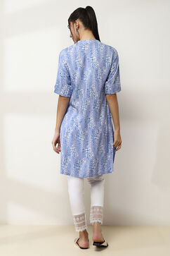 Lilac Printed Straight Kurta image number 3