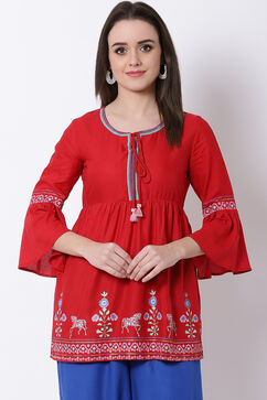 Red Viscose Indie Top image number 0