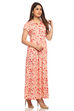 Peach Flared Viscose Dress image number 2