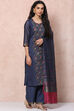 Blue Art Silk Straight Suit Set image number 6