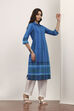 Blue Cotton Straight Kurtas image number 4
