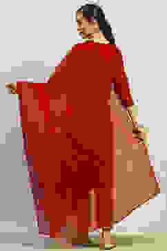 Red Poly Chiffon Dupatta image number 2