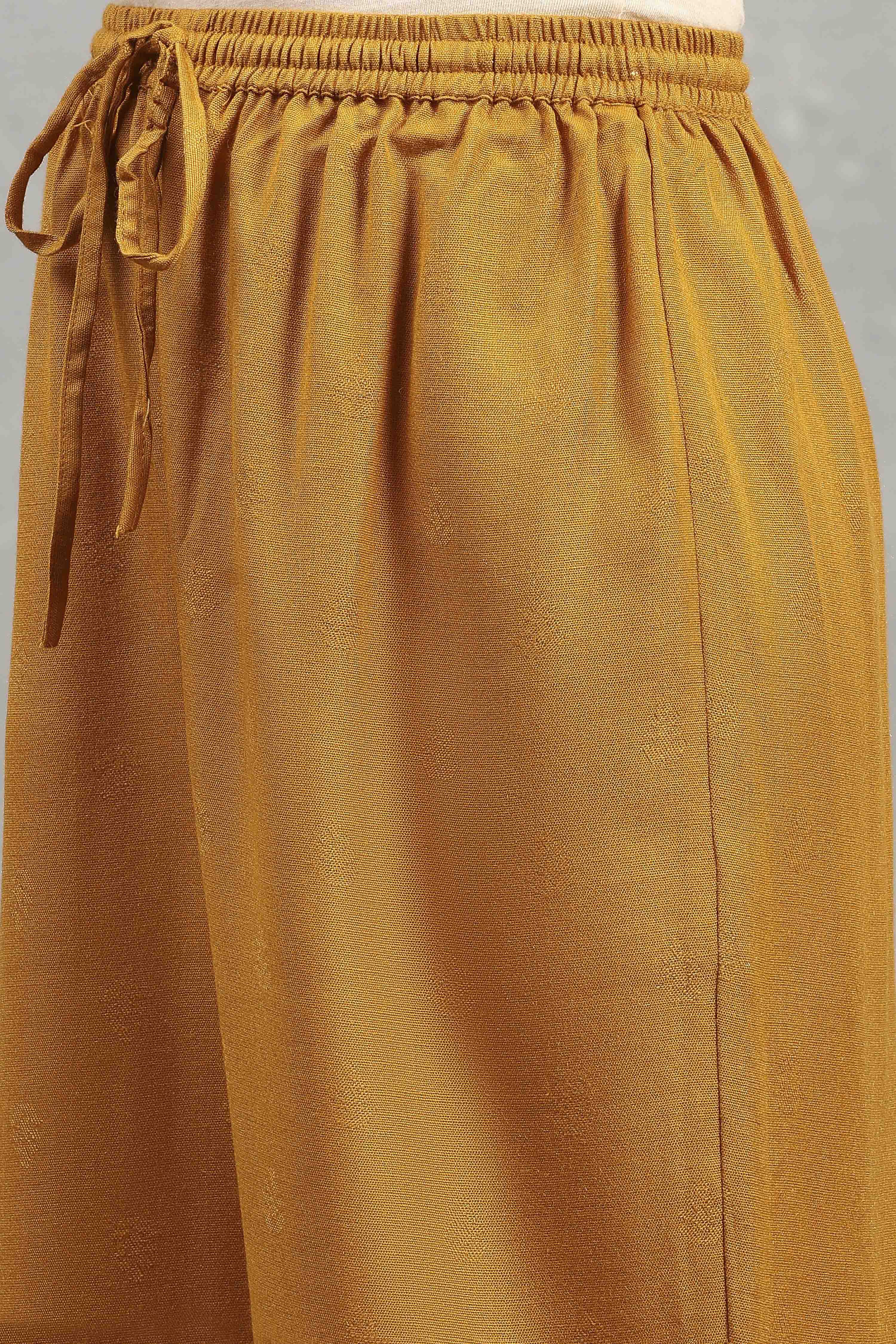 Yellow Polyester Yarndyed Straight Suit Set image number 2