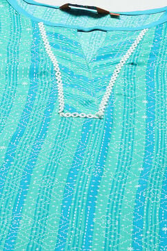 Green LIVA Woven Straight Kurta Suit Set image number 1