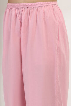 Pink Cotton Straight Set image number 2