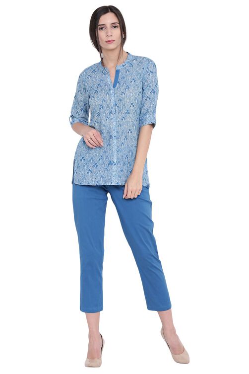Light-Blue Cambric Indie Top image number 5
