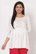 Off White Viscose And Rayon Indie Top image number 2