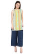 Teal Blue Straight Cotton Indie Top image number 1