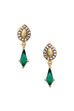 Green Metal Brass Earrings image number 1