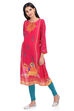 Off White Straight Rayon Kurta image number 3