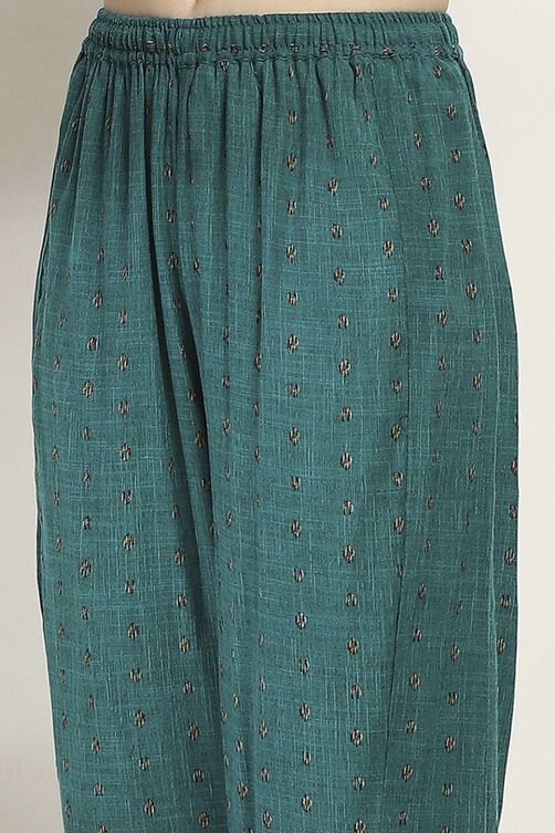 Teal Viscose Straight SET image number 2