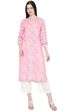 Pink Viscose Straight Kurta image number 0