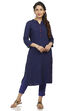 Indigo Straight Viscose Rayon Kurta image number 0
