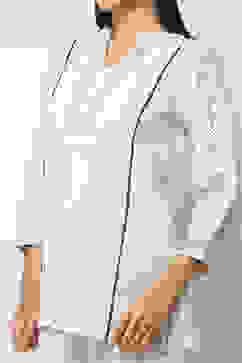 Off-White Cotton Blend Straight Top image number 1