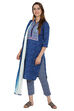Indigo Straight Cotton Kurta image number 4