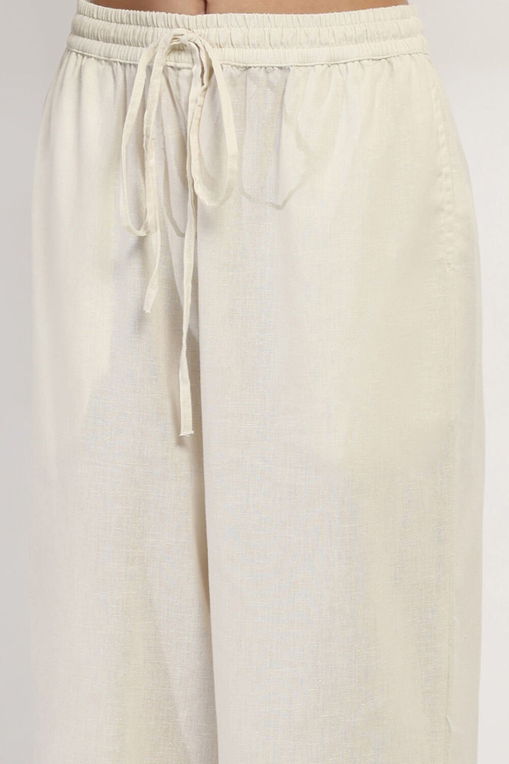 Off-White Cotton Blend Straight Kurta Set image number 1