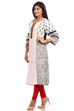 White Flared Cotton Kurta image number 3