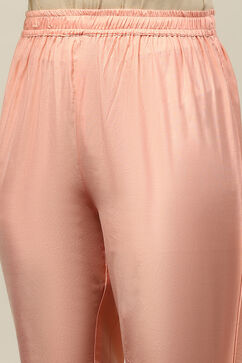 Pink Viscose Muslin Straight Printed Kurta Palazzo Suit Set image number 2