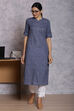 Blue Polyester Straight Kurta image number 0