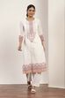 White  Straight Kurta Pants Set image number 6