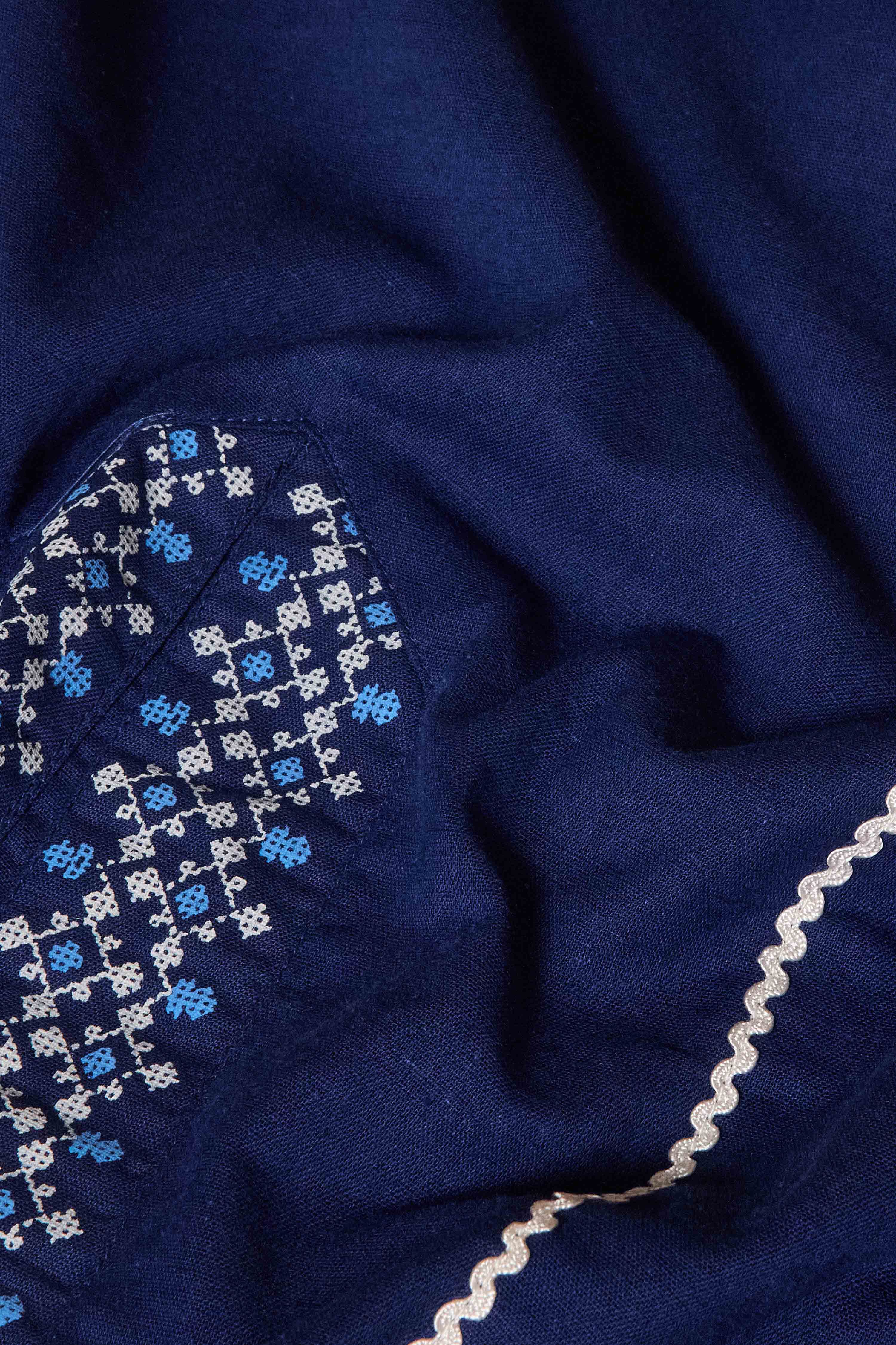 Indigo Cotton Flex Regular Printed Top image number 3