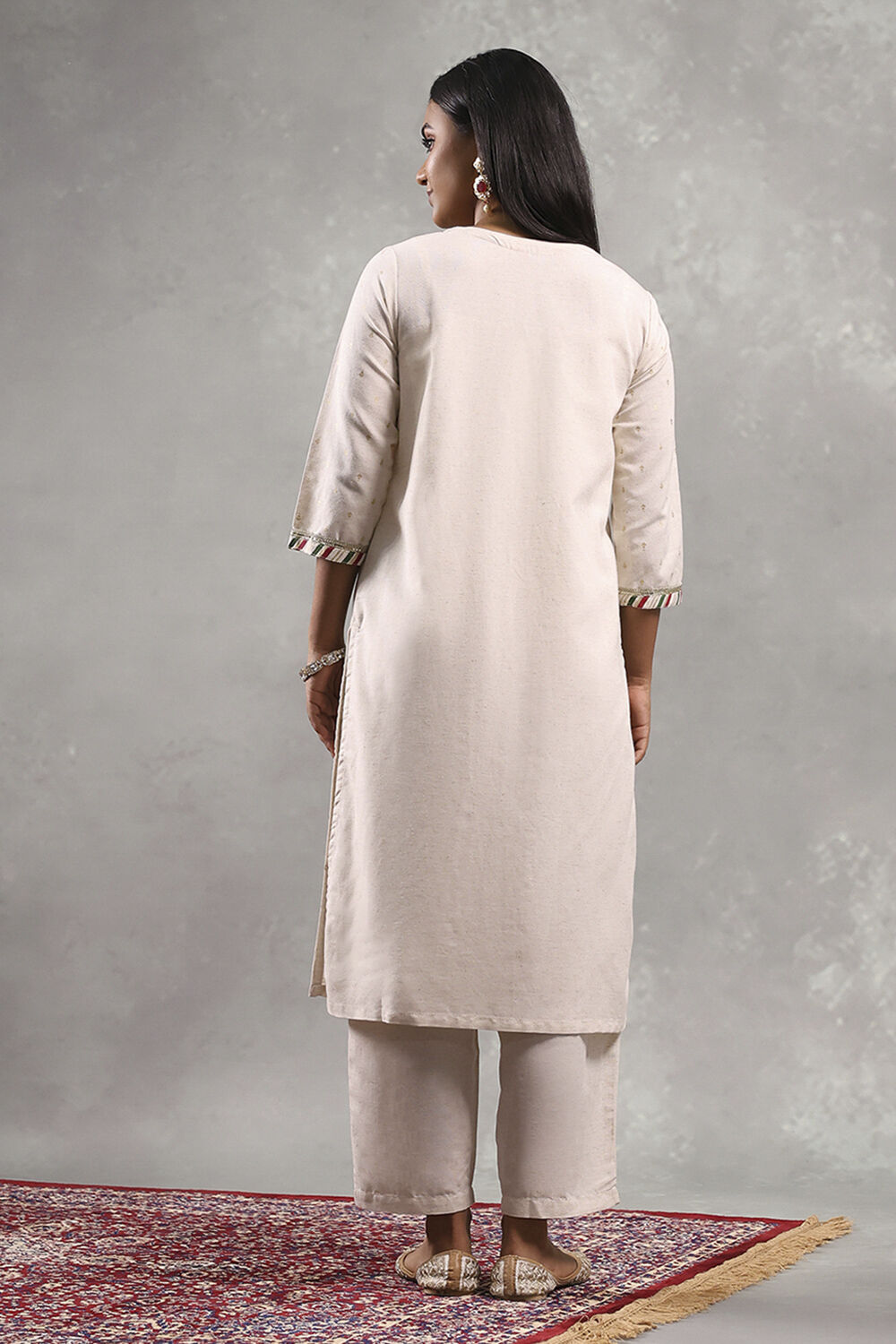 Natural Viscose Rayon Printed Straight Kurta image number 3