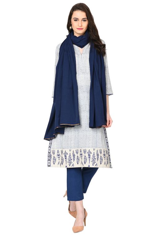 Indigo Cotton Stole image number 0