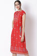 Red Viscose A-Line Dress