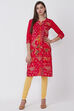 Pink Viscose Straight Kurta image number 3