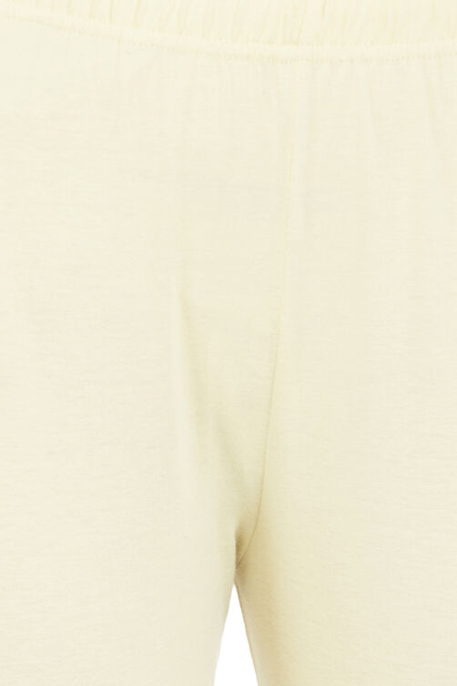 Cream Cotton Leggings image number 1
