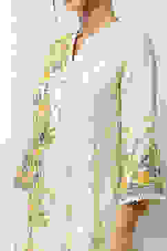 Light Green Floral Printed Straight Kurta image number 1