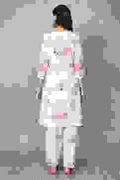 Green Viscose Rayon Kurta Pants Set image number 4