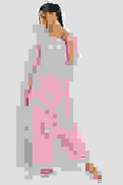 Pink Solid Straight Palazzos image number 0