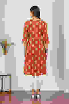 Brown Cotton Straight Kurtas image number 3