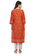Peach Straight Cambric Cotton Kurta image number 4