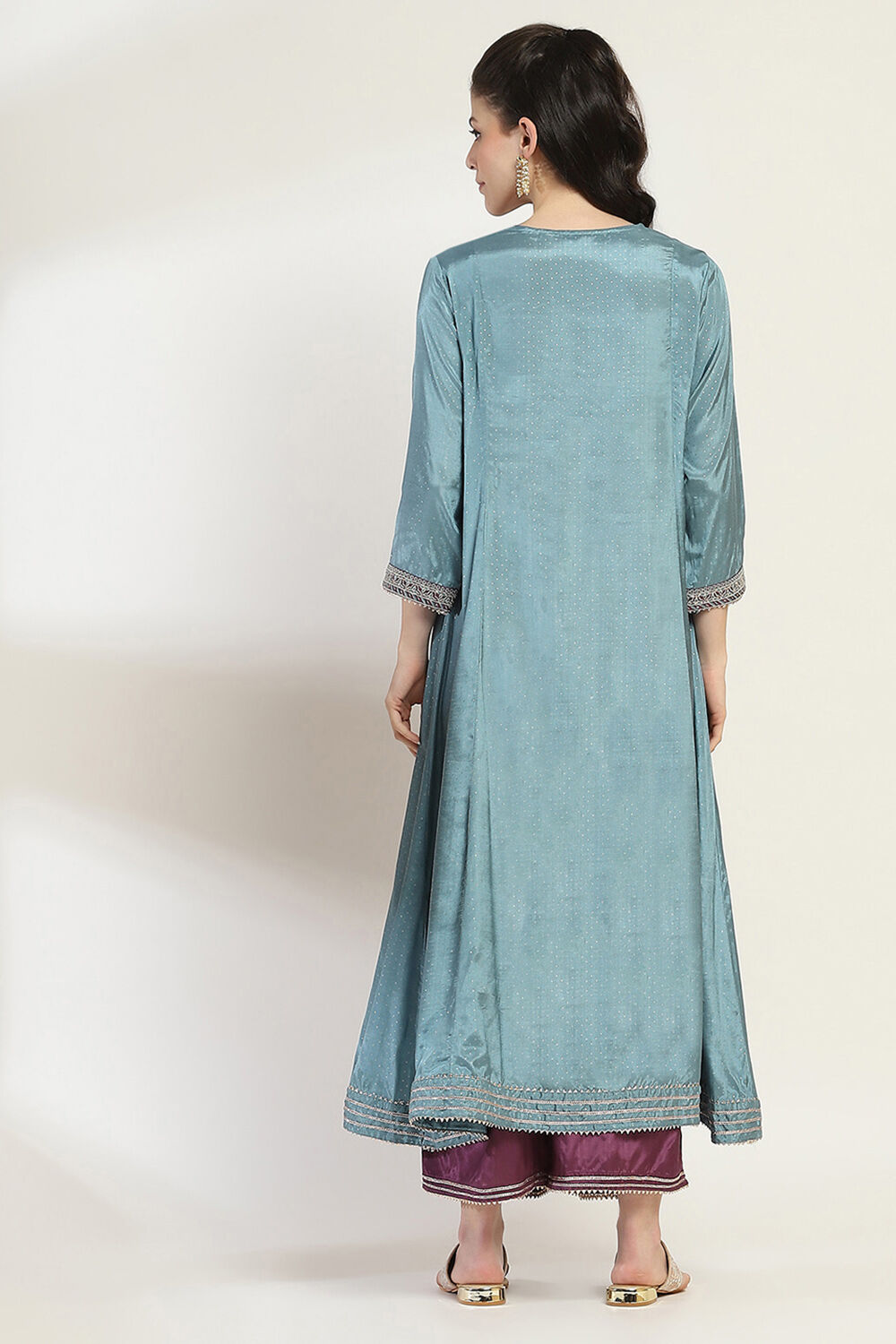 Dusty Blue Viscose Kalidar SET image number 4