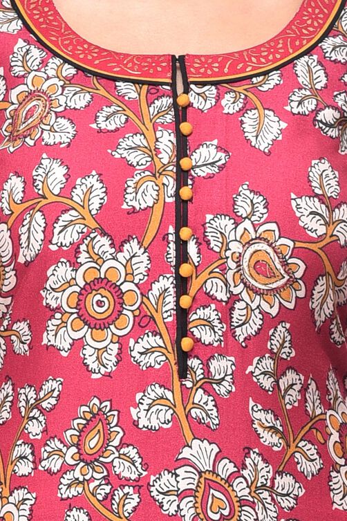 Maroon Straight Cotton Kurta image number 4