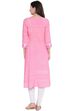 Pink Wool A-Line Kurta image number 4
