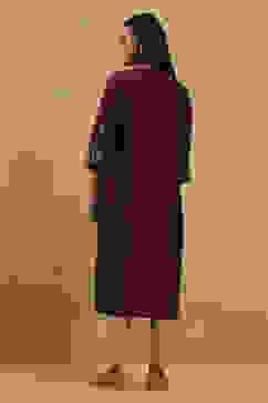 Wine Art Silk Printed Straight Kurta image number 3